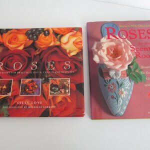 Rose lovers,  pair of romantic books with all ROSE crafts, recipes, arranging &&